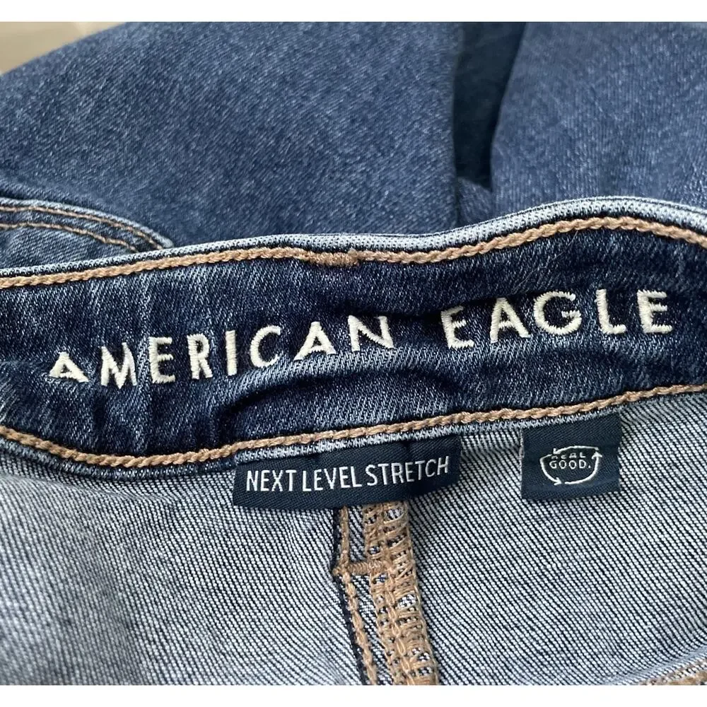 American Eagle Hi Rise Jegging Size 10 Short Blue Jeans Stretch Denim Skinny